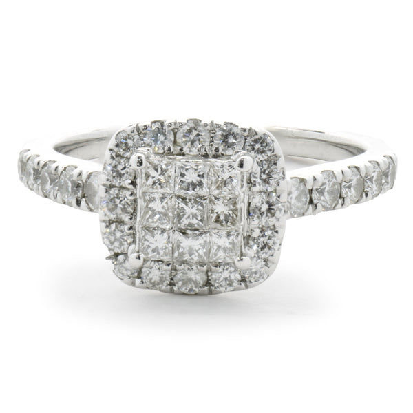 14 Karat White Gold Pave Diamond Engagement Ring