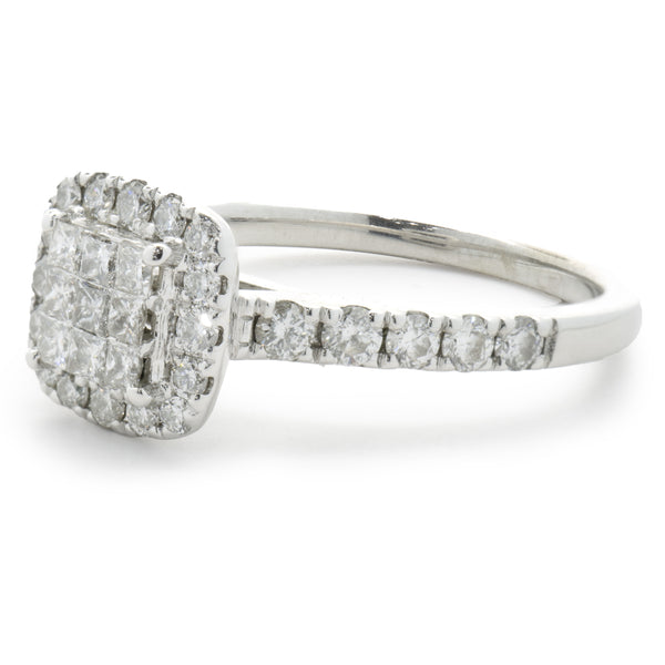 14 Karat White Gold Pave Diamond Engagement Ring