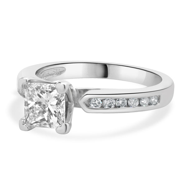 14 Karat White Gold Princess Cut Diamond Engagement Ring