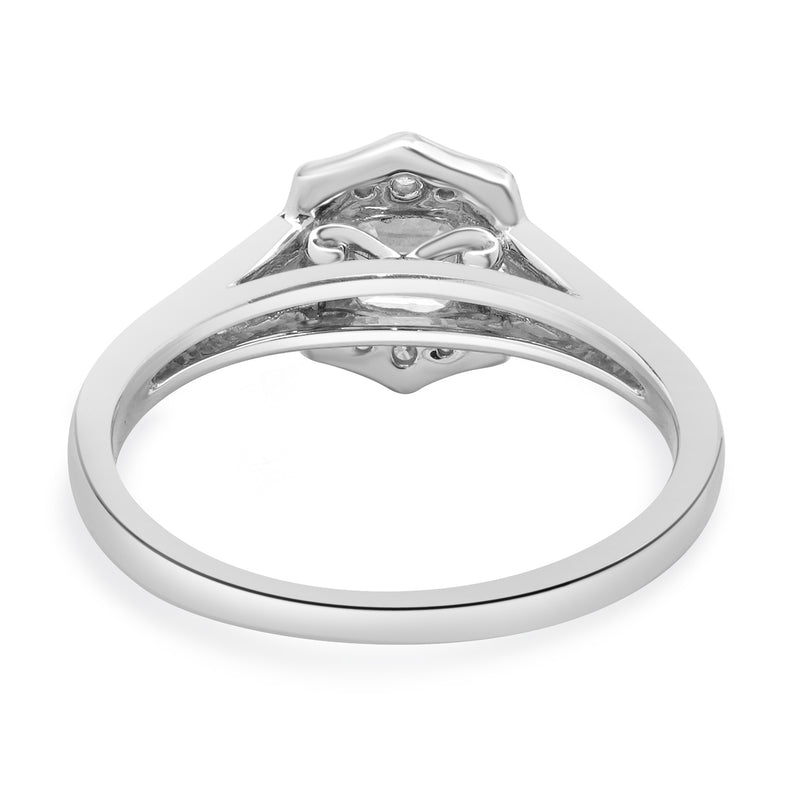 14 Karat White Gold Asscher Cut Diamond Engagement Ring