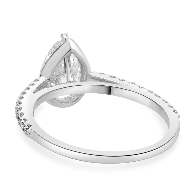 14 Karat White Gold Pear Cut Diamond Engagement Ring