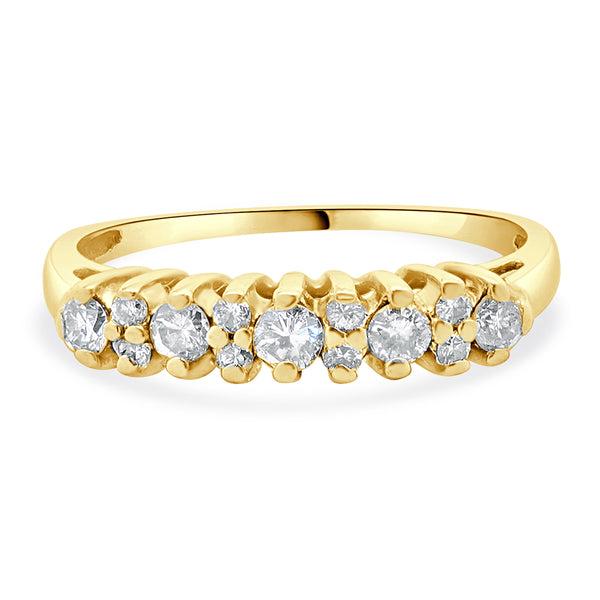 14 Karat Yellow Gold Vintage Diamond Band