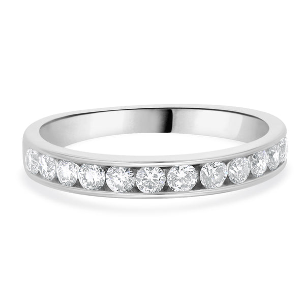 14 Karat White Gold Channel Set Diamond Band