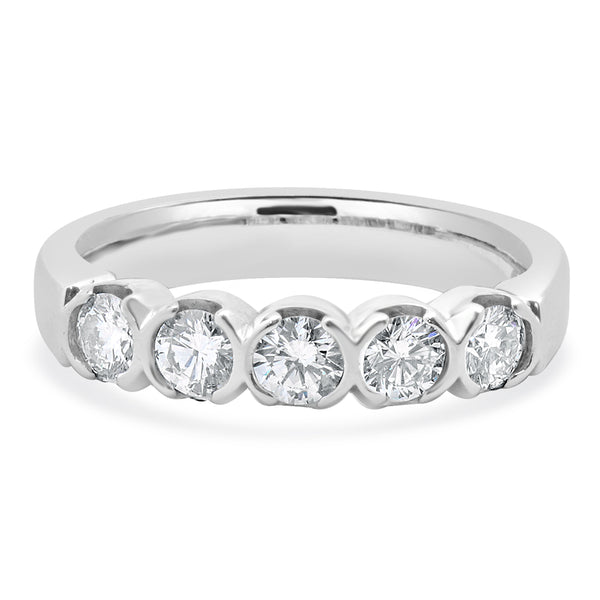 14 Karat White Gold Diamond Band