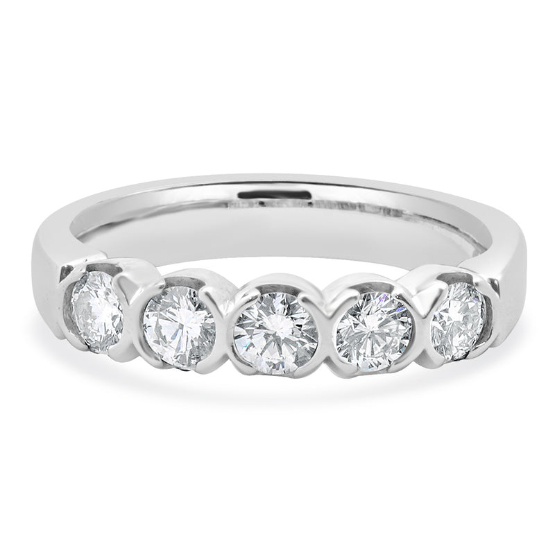 14 Karat White Gold Diamond Band