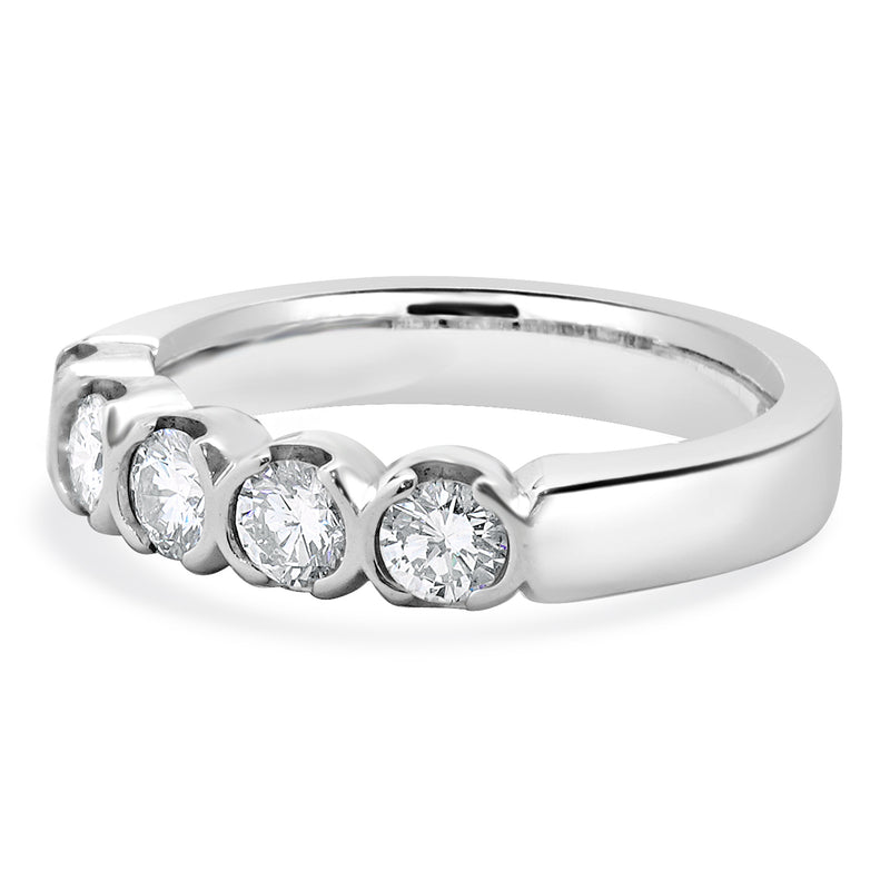 14 Karat White Gold Diamond Band