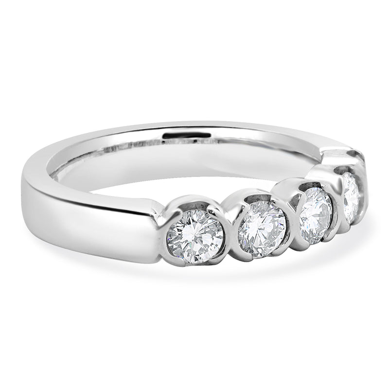 14 Karat White Gold Diamond Band