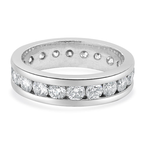 Platinum Channel Set Diamond Eternity Band