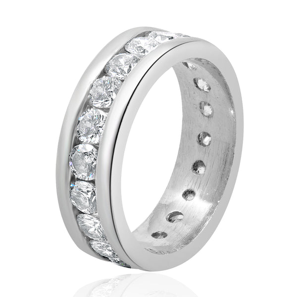 Platinum Channel Set Diamond Eternity Band