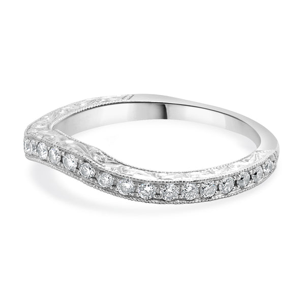 Neil Lane 14 Karat White Gold Diamond Contour Band