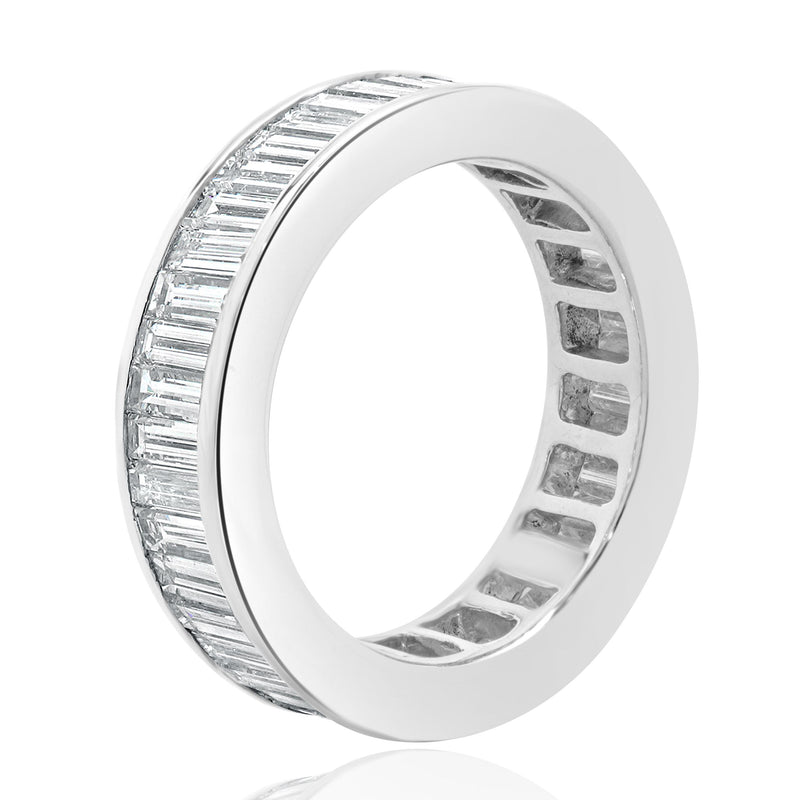 18 Karat White Gold Channel Set Baguette Cut Diamond Eternity Band