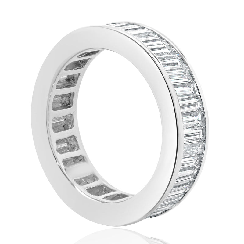 18 Karat White Gold Channel Set Baguette Cut Diamond Eternity Band