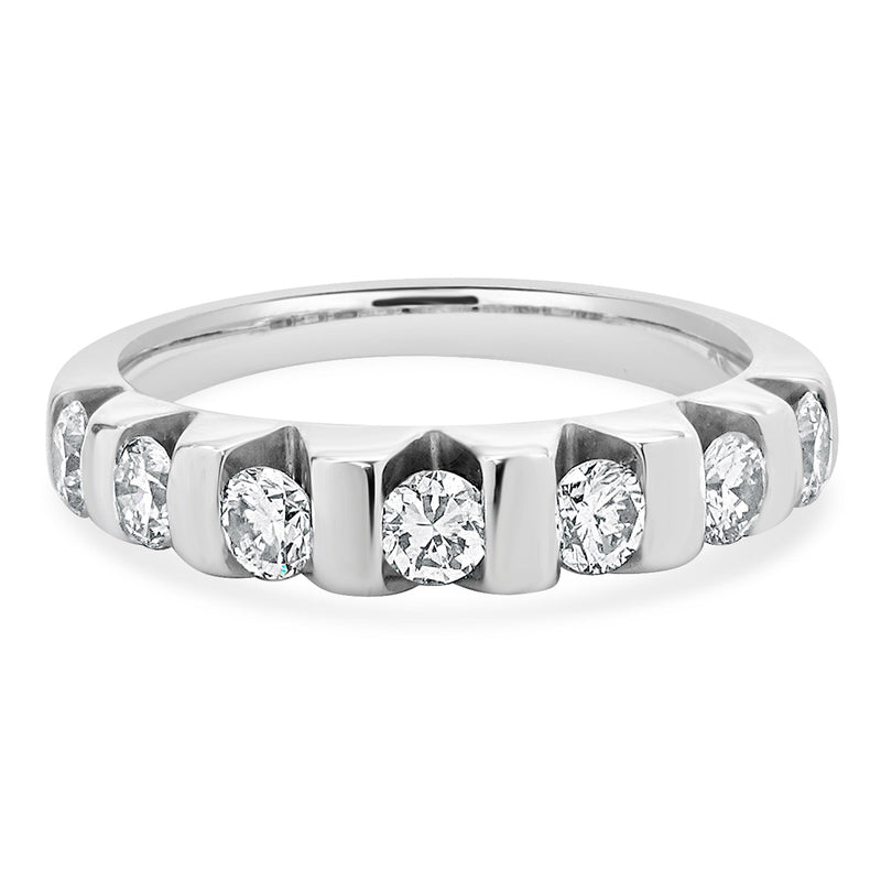 14 Karat White Gold Diamond Band