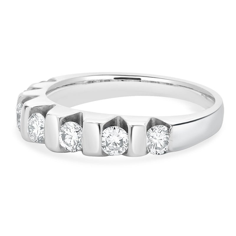 14 Karat White Gold Diamond Band