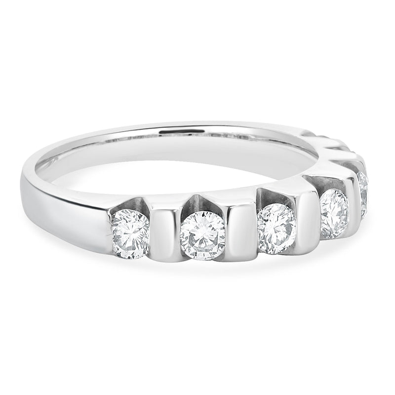 14 Karat White Gold Diamond Band