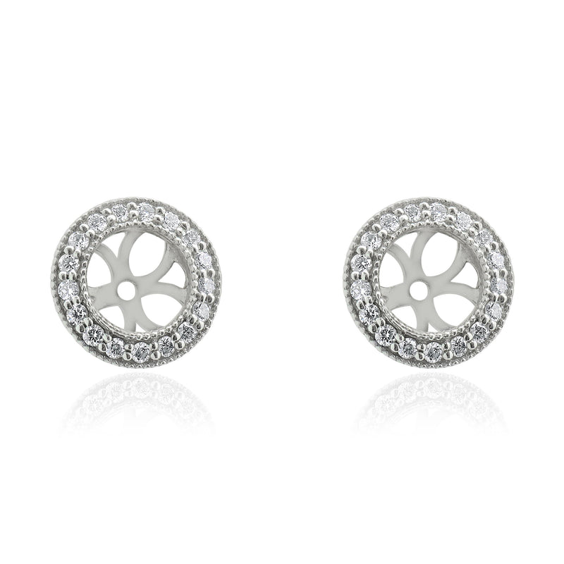 14 Karat White Gold Diamond Stud Earring Jackets