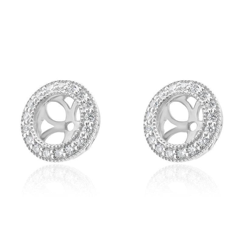 14 Karat White Gold Diamond Stud Earring Jackets