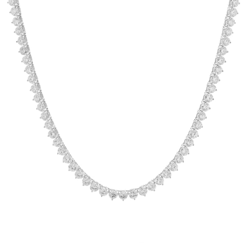 18 Karat White Gold Diamond Tennis Necklace