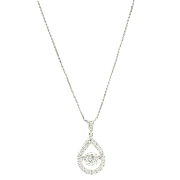 14 Karat White Gold Floating Diamond Necklace