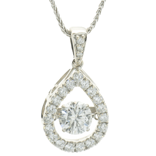 14 Karat White Gold Floating Diamond Necklace