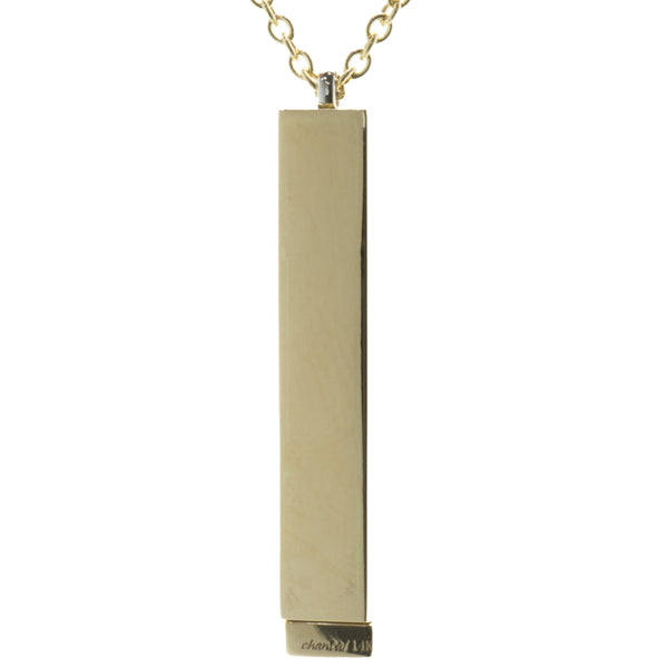 14 Karat Yellow Gold Diamond Bar Necklace