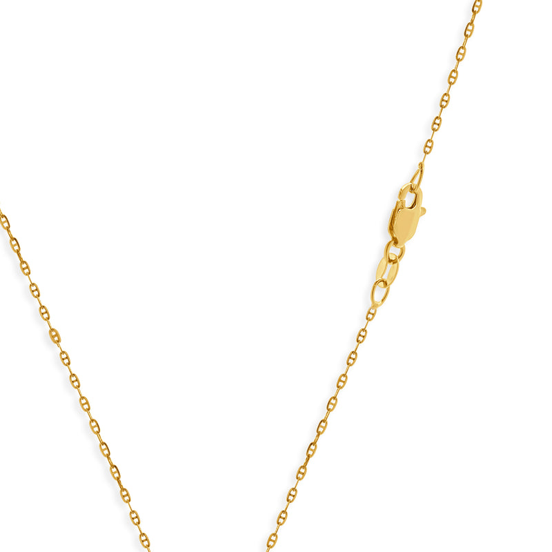 14 Karat Yellow Gold Diamond Crescent Moon Necklace