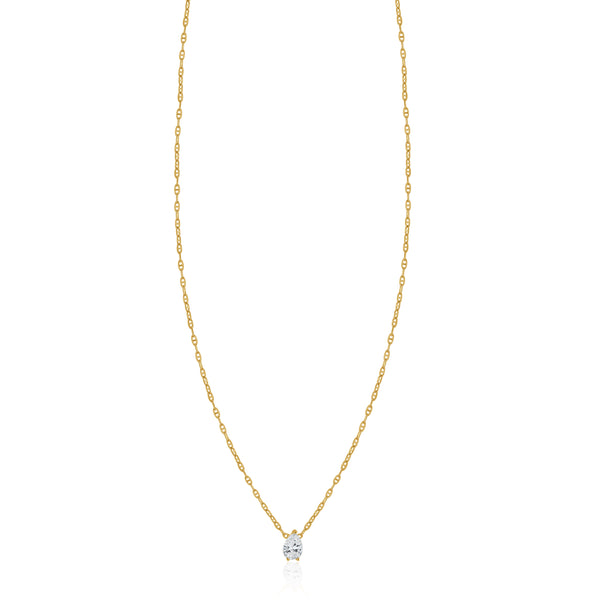 14k Yellow Gold Pear Diamond Necklace