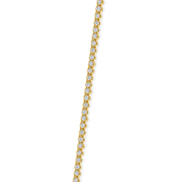 14k Yellow Gold Diamond Tennis Necklace