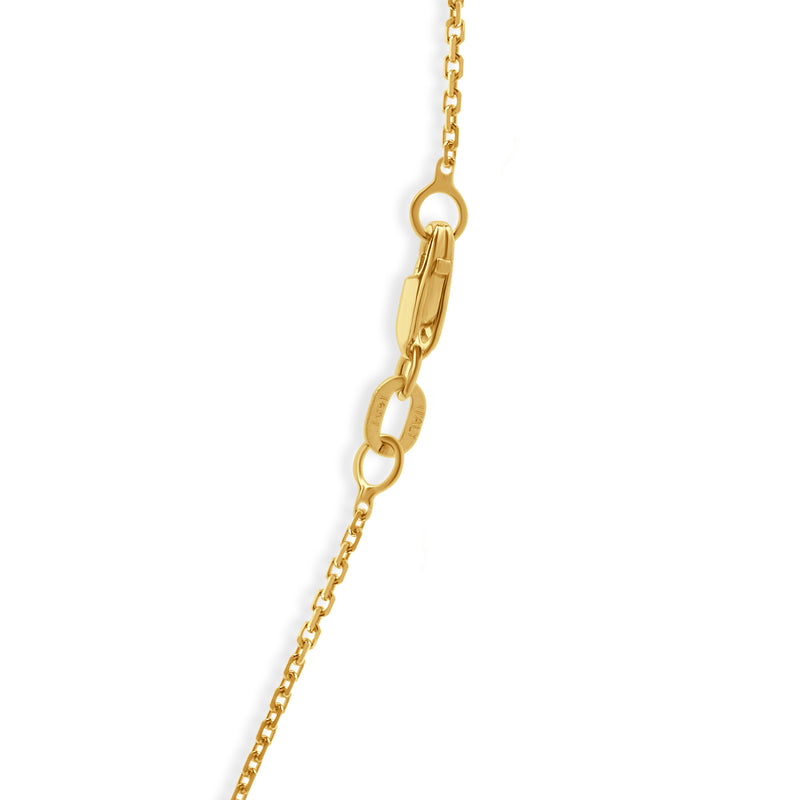 14 Karat Yellow Gold Diamond Cross Necklace
