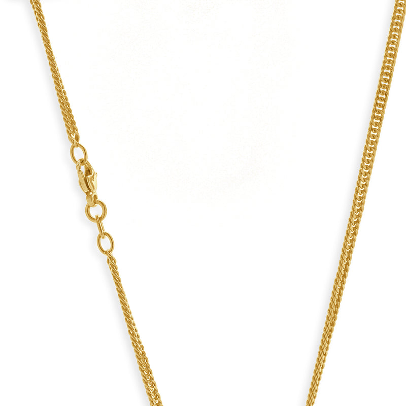 18 Karat Yellow Gold Pave Diamond Puffed Heart Necklace