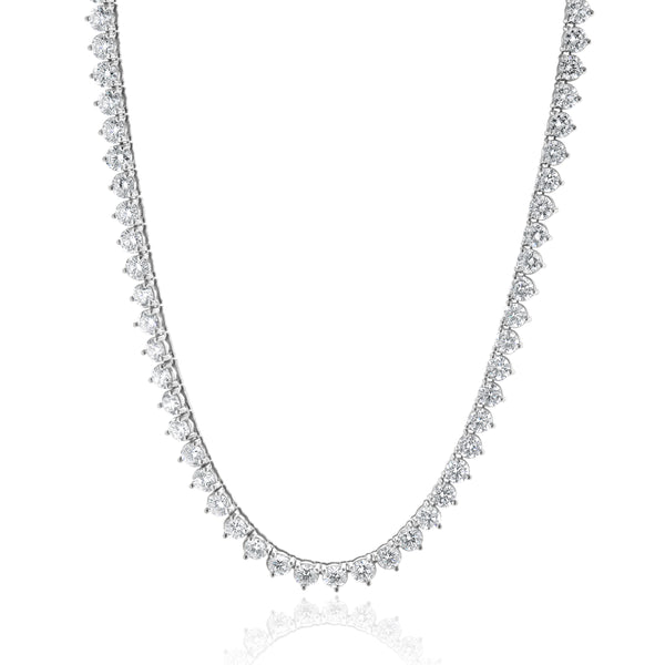 14 Karat White Gold Diamond Inline Tennis Necklace