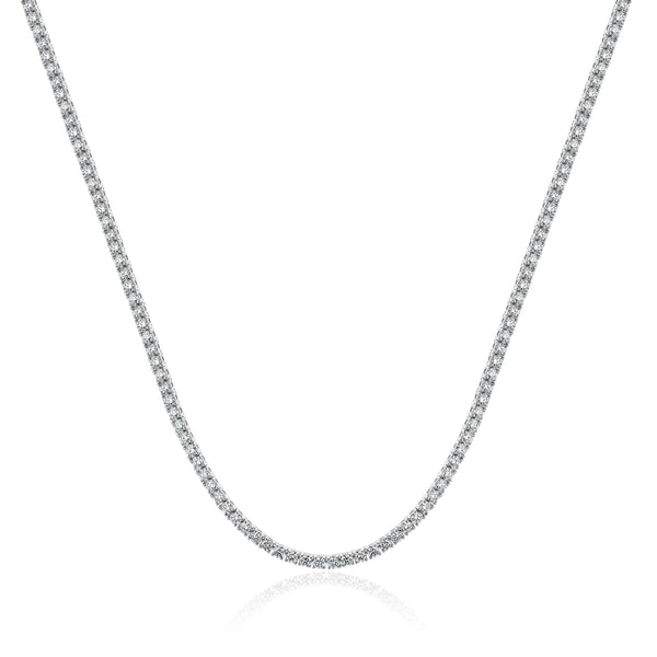 14 Karat White Gold Diamond Tennis Necklace