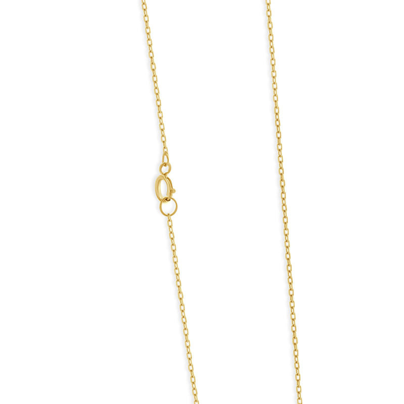 14 Karat Yellow Gold Pave Diamond Quatrefoil Necklace