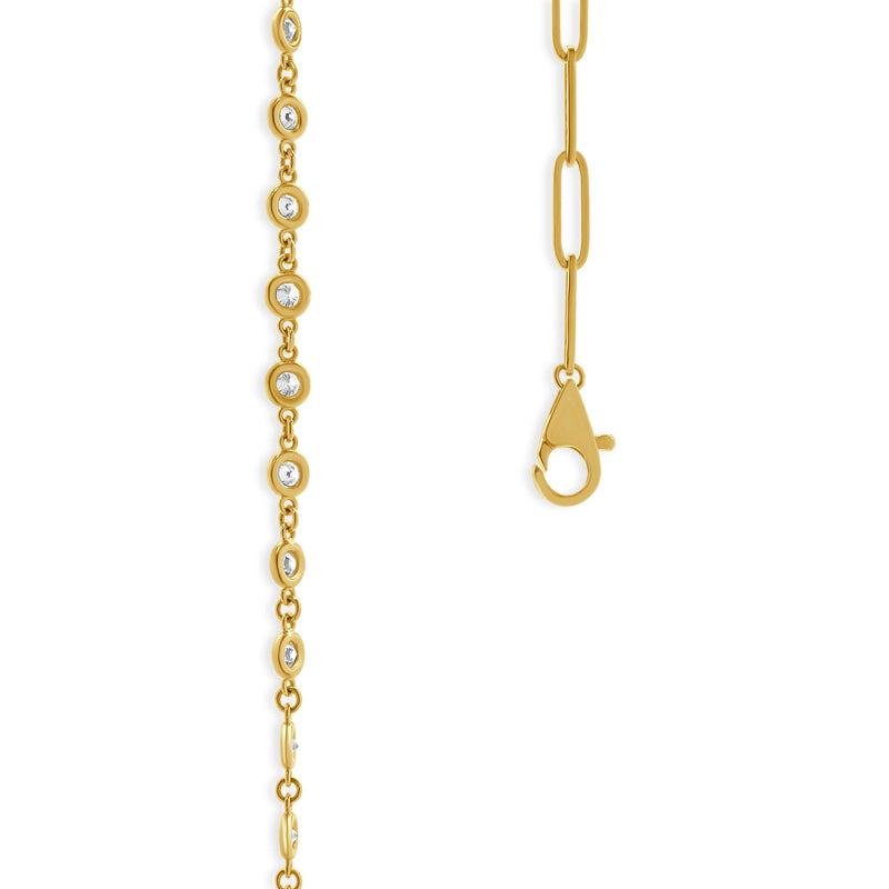 14 Karat Yellow Gold Diamonds By The Yard Paperclip Link Necklace