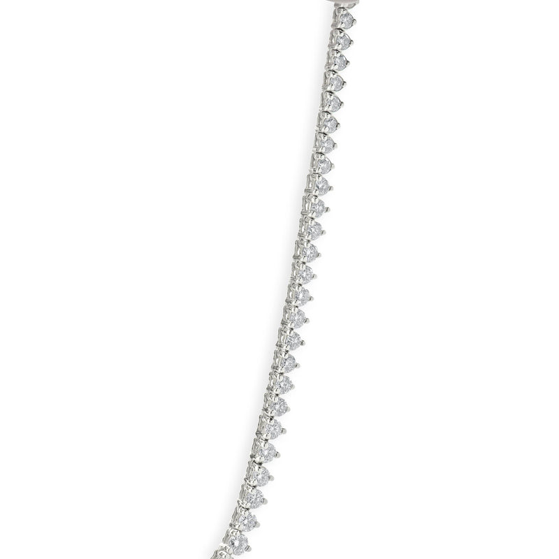 18 Karat White Gold Graduated Diamond Tennis Necklace