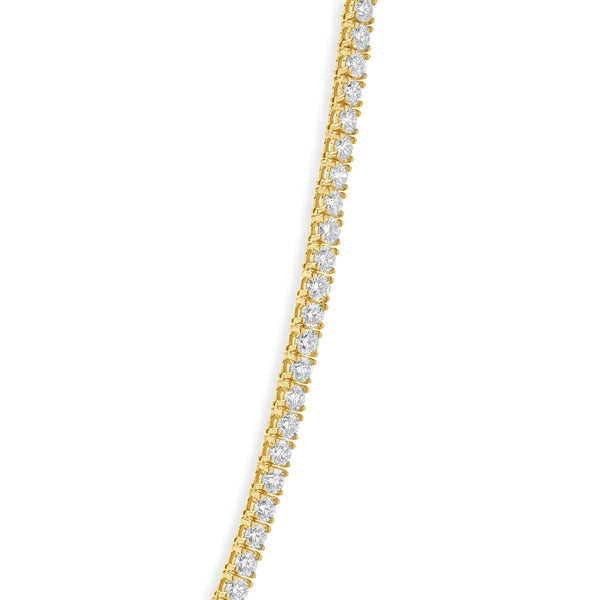 14 Karat Yellow Gold Diamond Inline Tennis Necklace