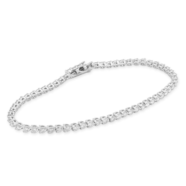 14 Karat White Gold Diamond Tennis Bracelet