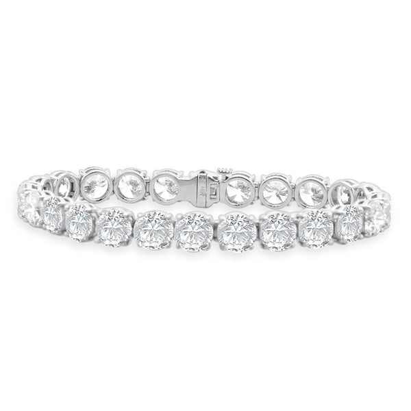 18 Karat White Gold GIA Certified Diamond Tennis Bracelet