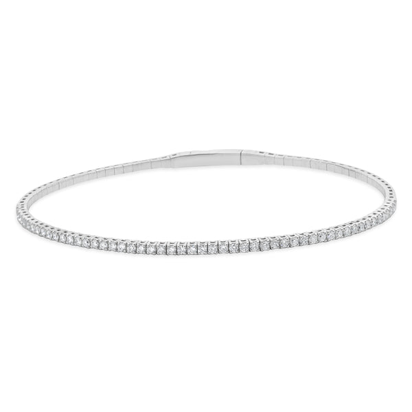 14 Karat White Gold Diamond Flex Bracelet