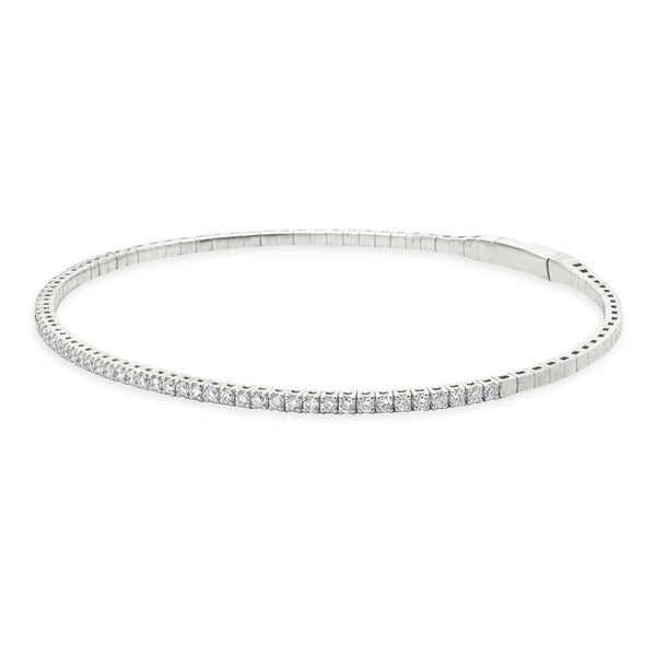 14 Karat White Gold Diamond Flex Bracelet