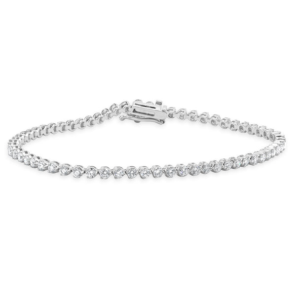 14 Karat White Gold Diamond Tennis Bracelet