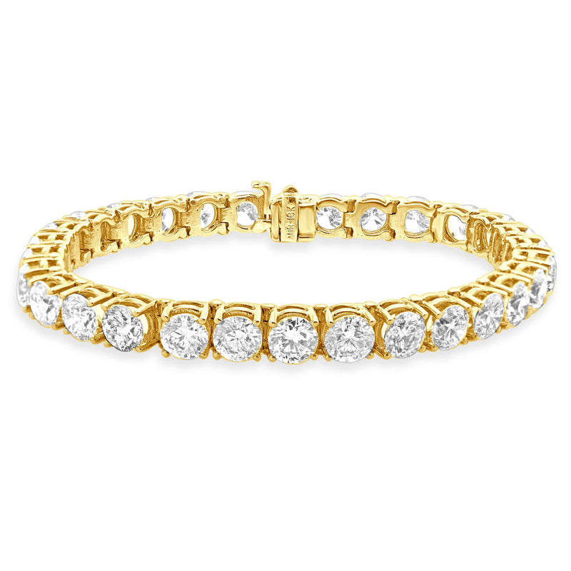 18 Karat Yellow Gold Diamond Tennis Bracelet