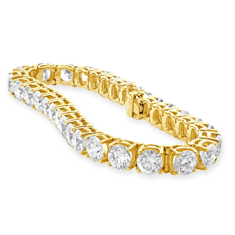 18 Karat Yellow Gold Diamond Tennis Bracelet