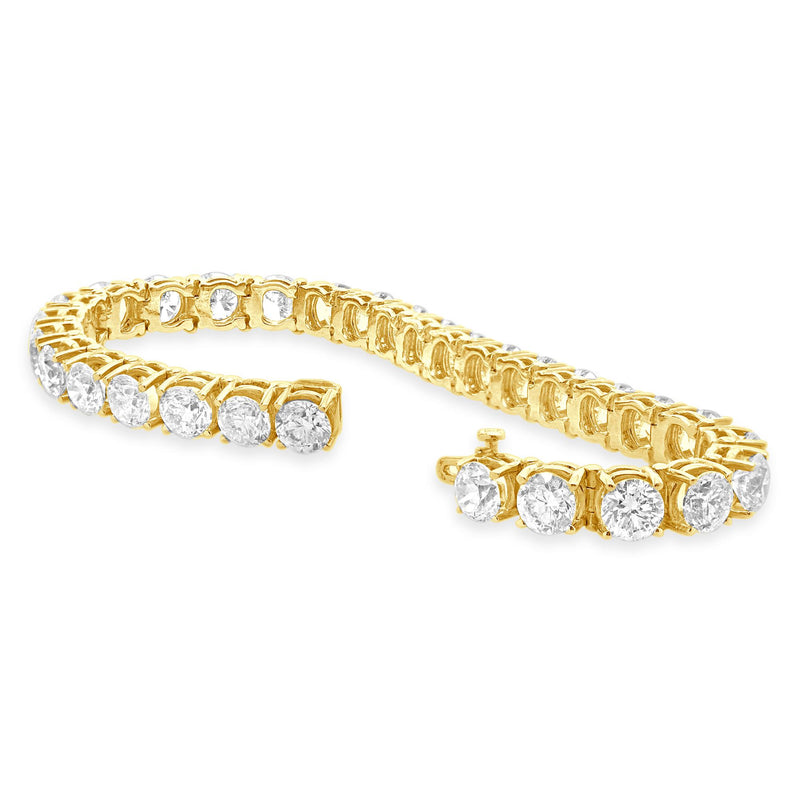 18 Karat Yellow Gold Diamond Tennis Bracelet