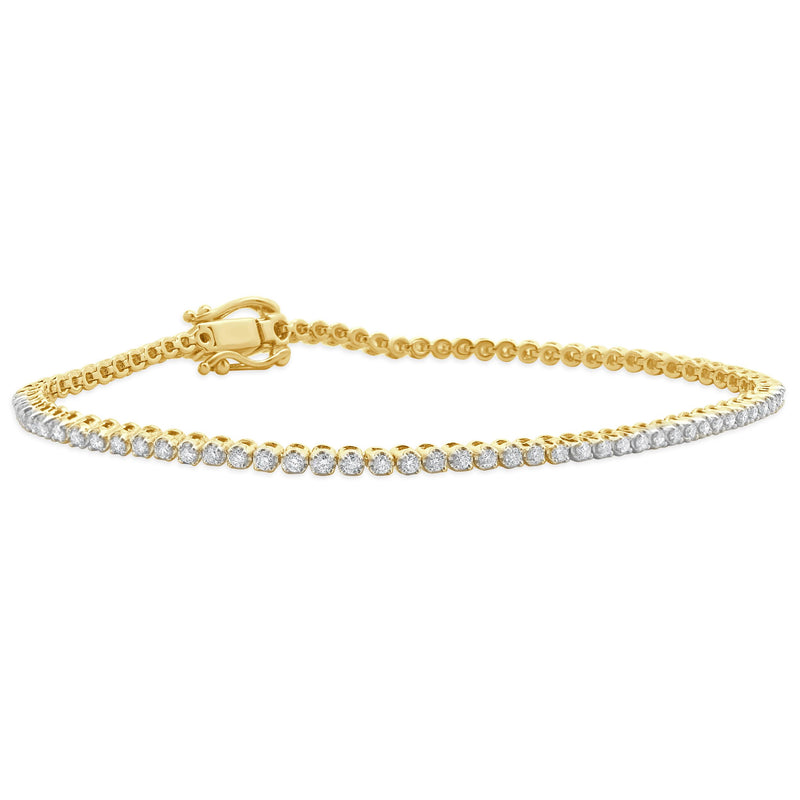 18 Karat Yellow Gold Diamond Tennis Bracelet