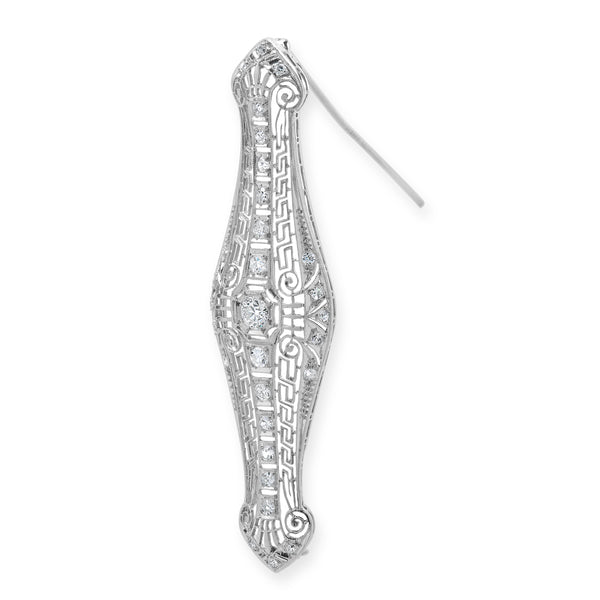 Platinum & 14 Karat White Gold Vintage Diamond Pin