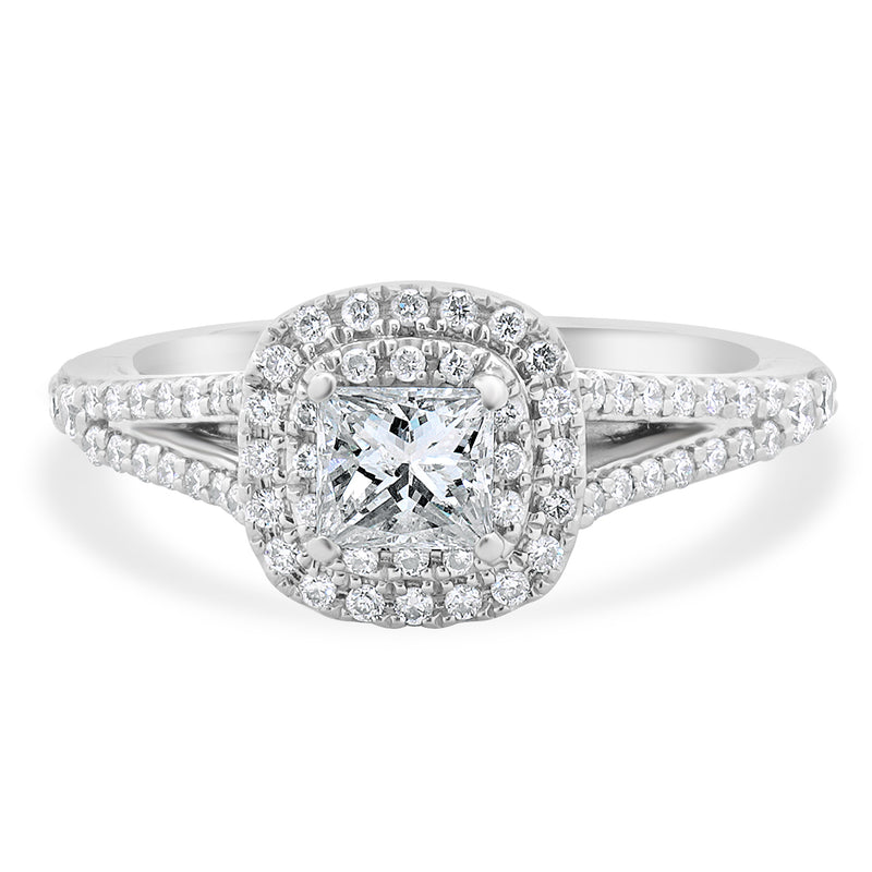 14 Karat White Gold Diamond Engagement Ring