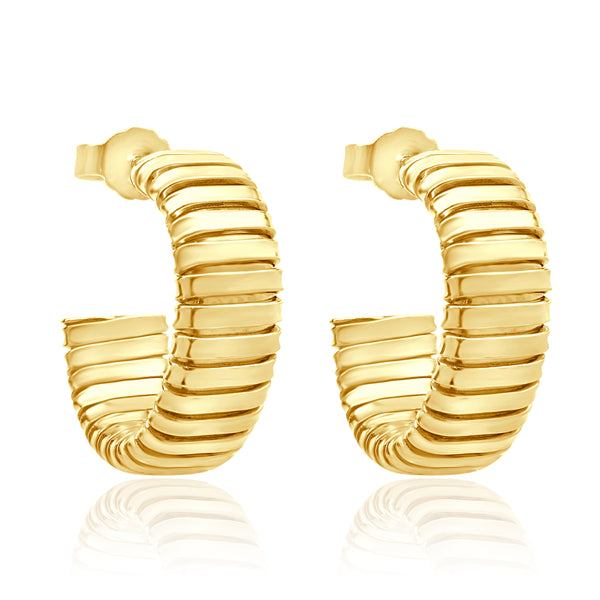 Bulgari 18 Karat Yellow Gold Tubagas Hoop Earrings