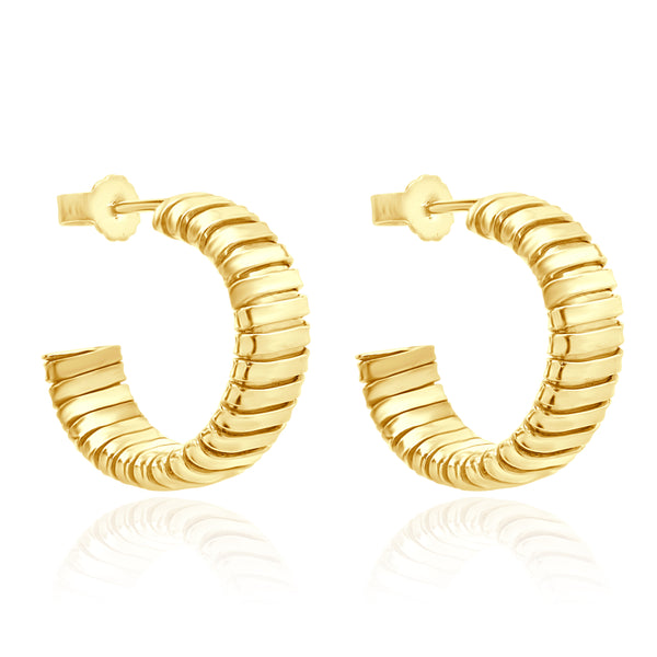 Bulgari 18 Karat Yellow Gold Tubagas Hoop Earrings