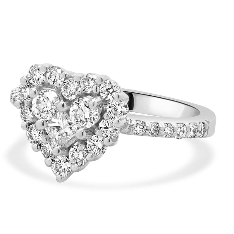 Effy 14 Karat White Gold Diamond Heart Ring